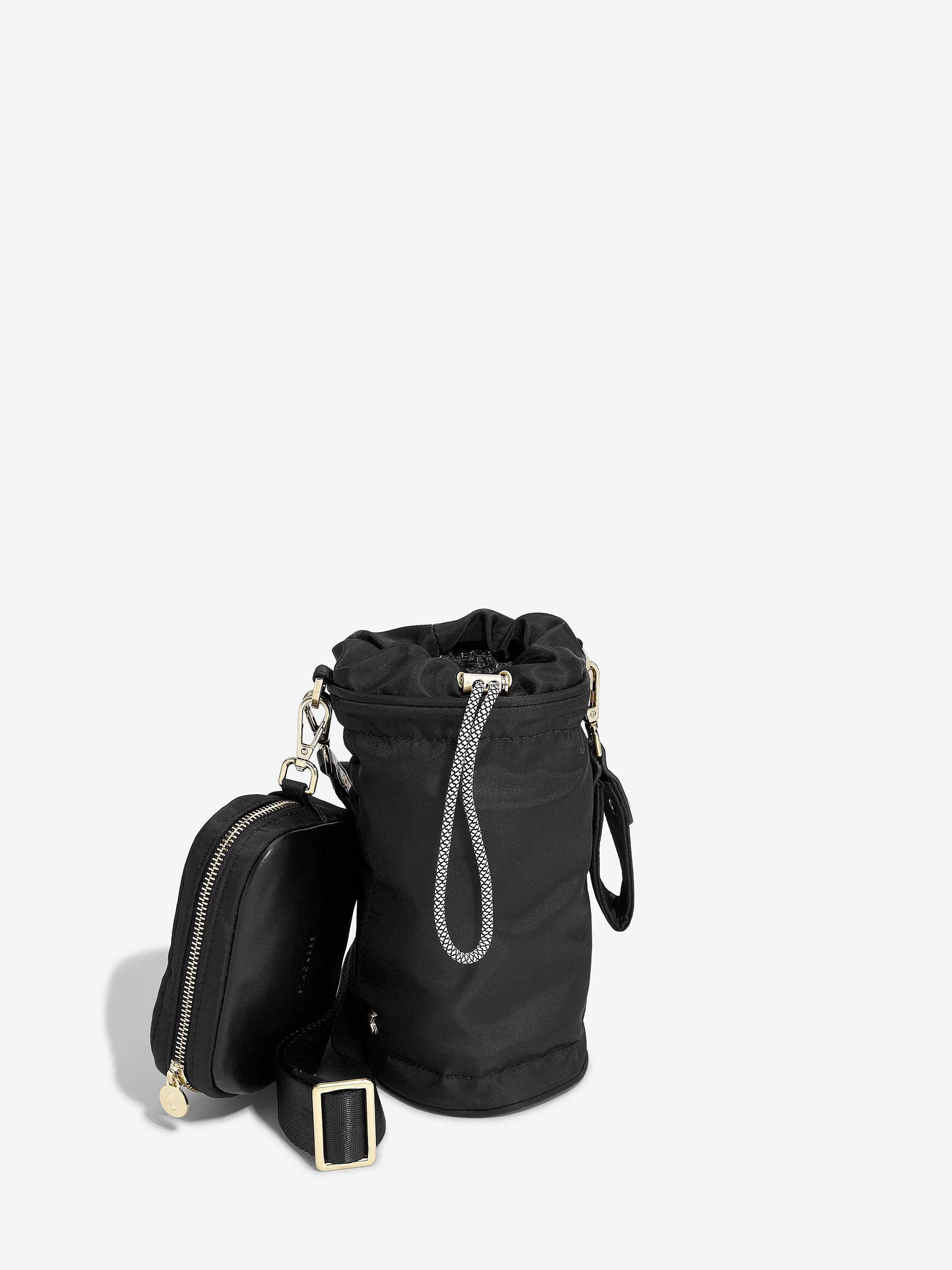 Recycled Nylon Black Bottle Bag - Image 4
