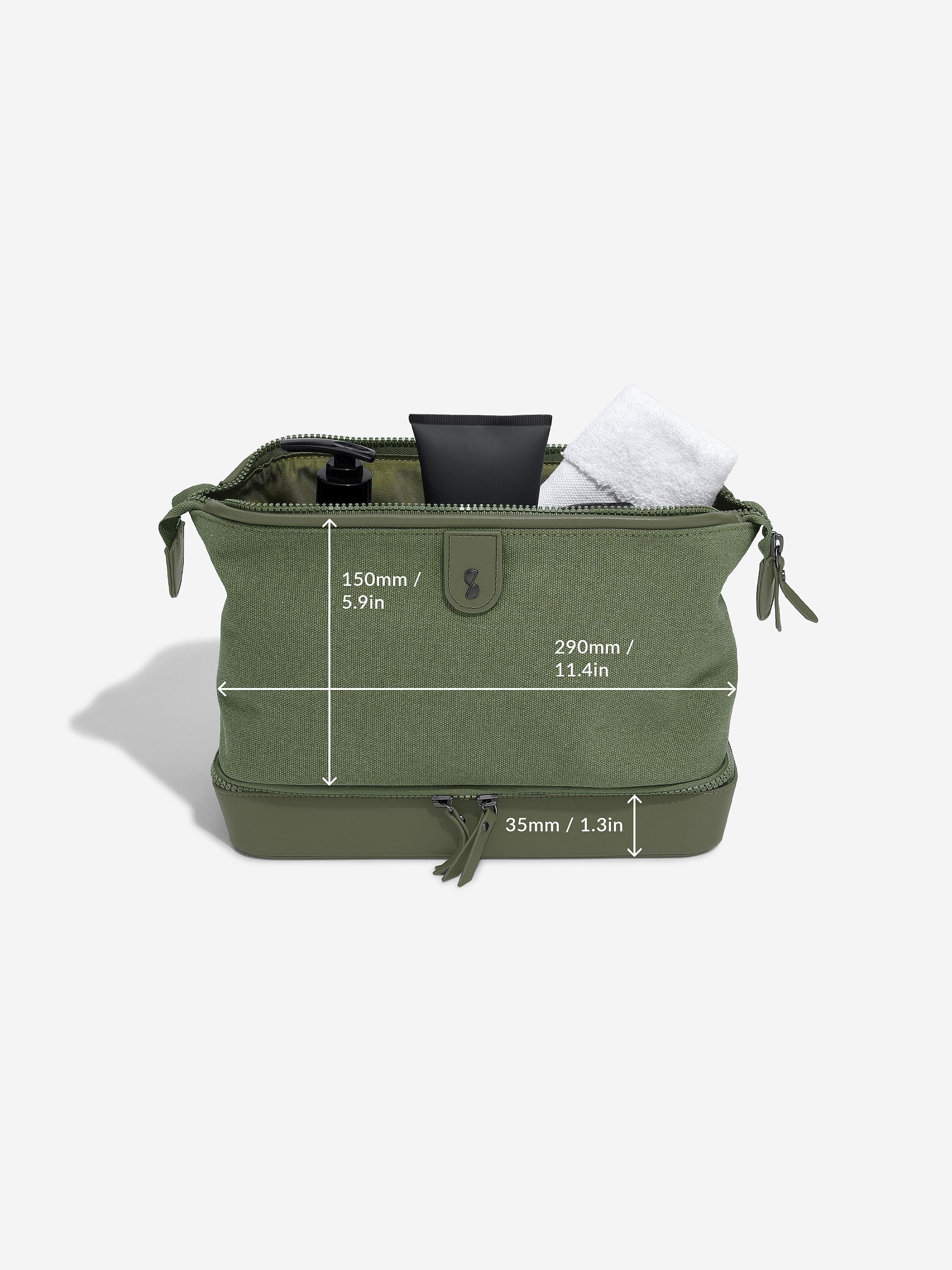 Green Large Canvas Washbag - Image 6