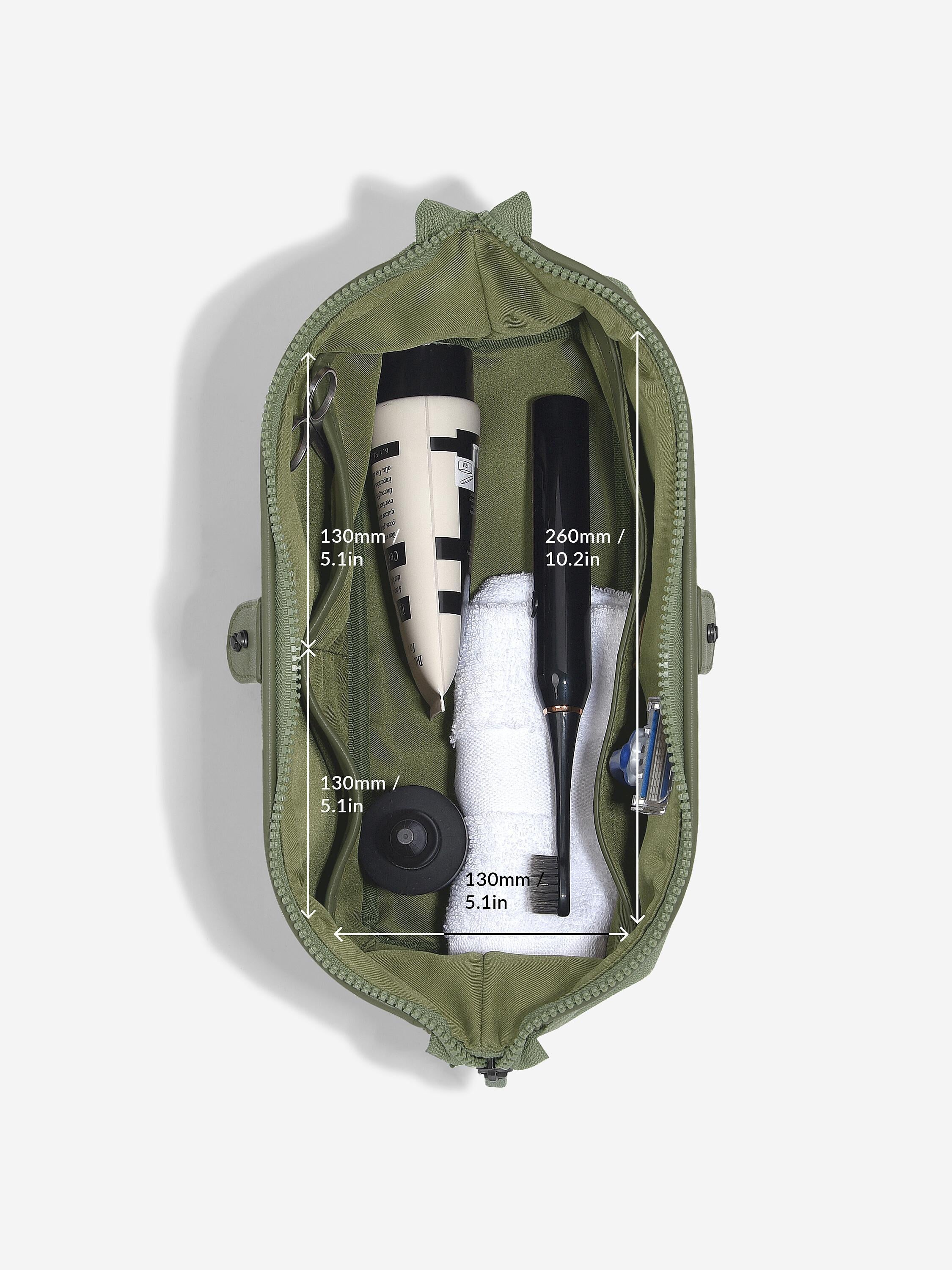 Green Large Canvas Washbag - Image 7