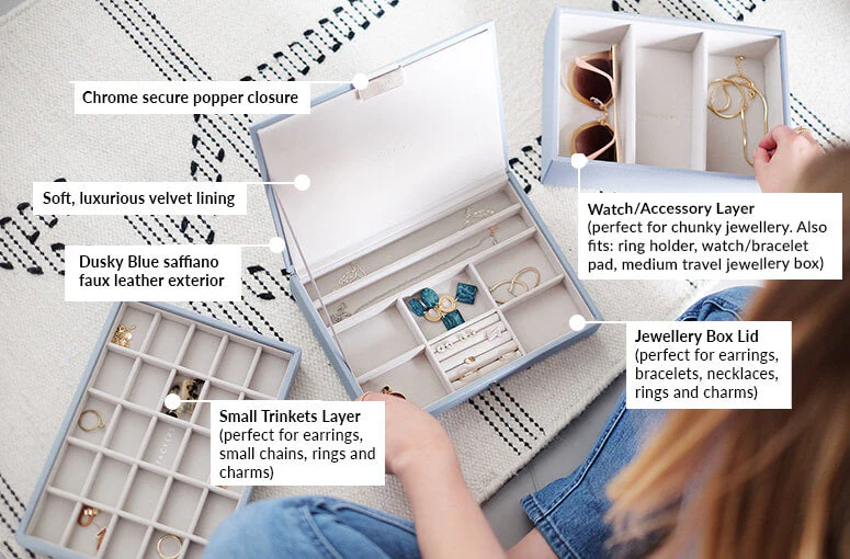 Dusky Blue Classic Jewellery Box - Image 11