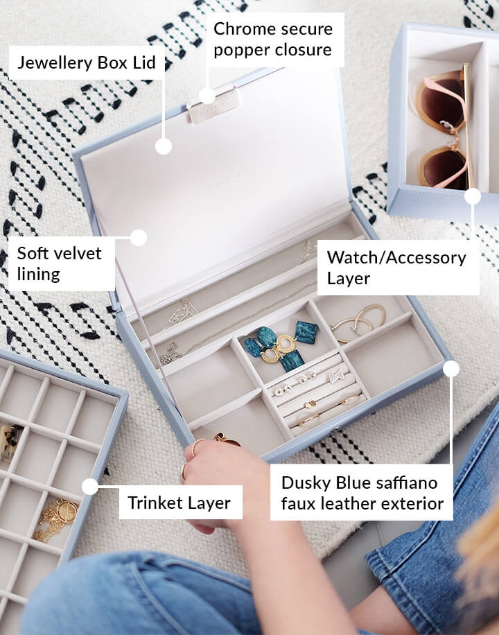 Dusky Blue Classic Jewellery Box - Image 15