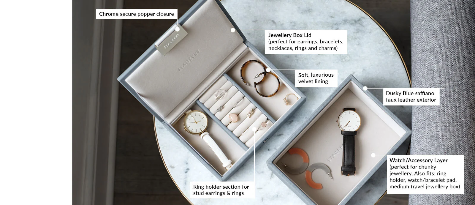 Dusky Blue Mini Jewellery Box - Image 8