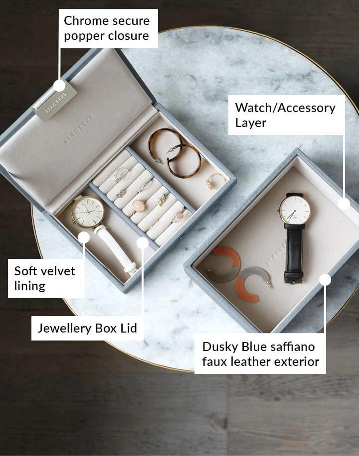 Dusky Blue Mini Jewellery Box - Image 9