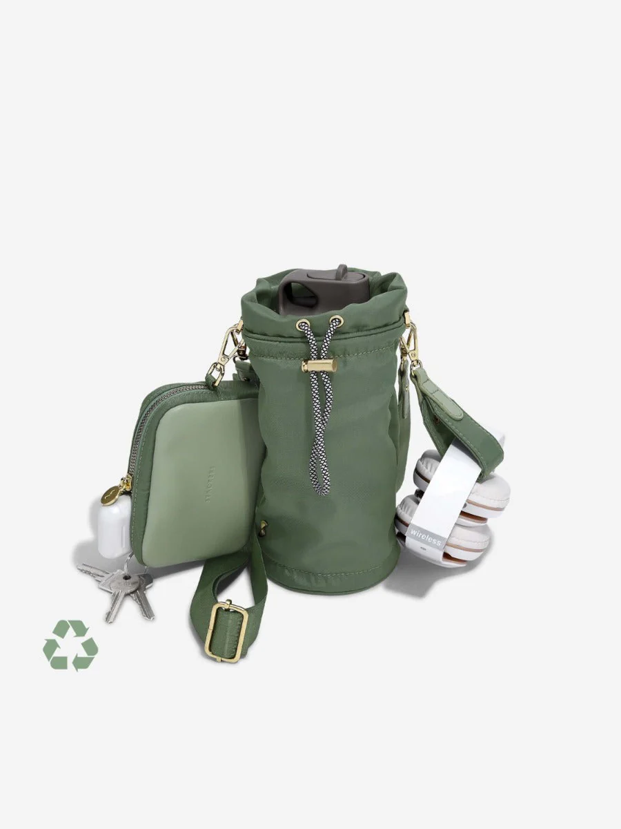 Green Recycled Nylon Bottle Bag - Image 3