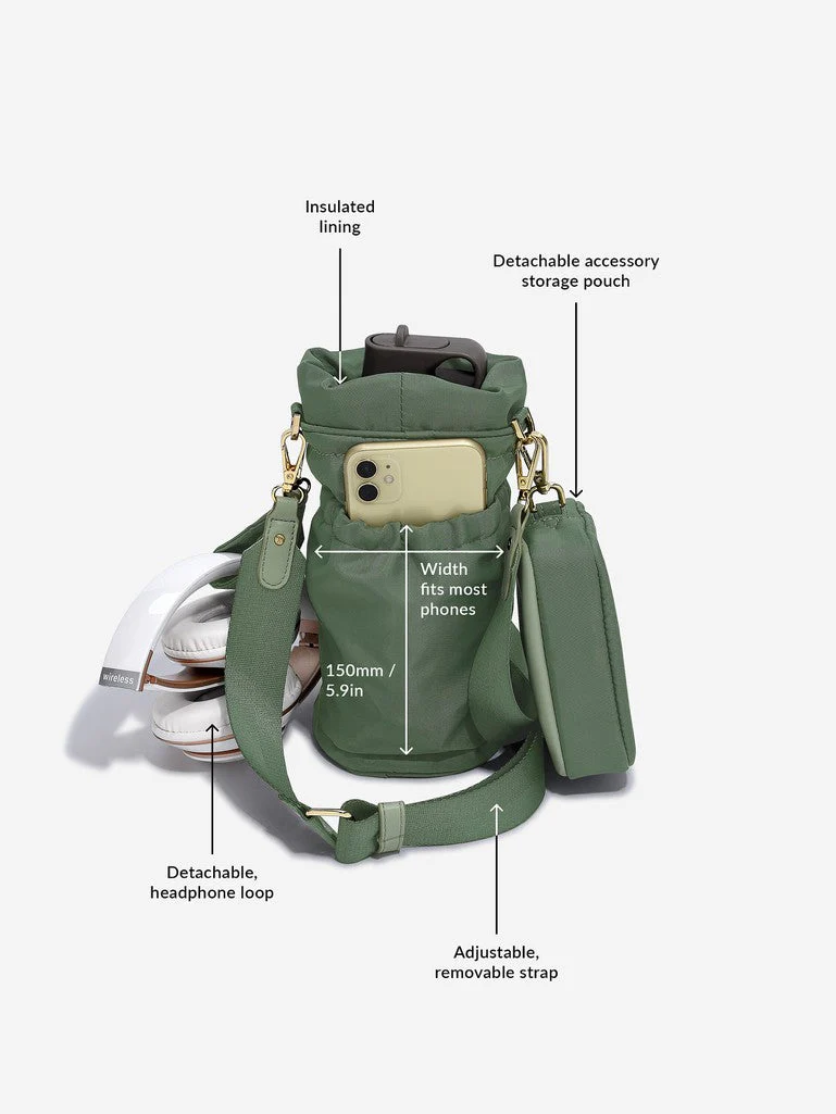 Green Recycled Nylon Bottle Bag - Image 7