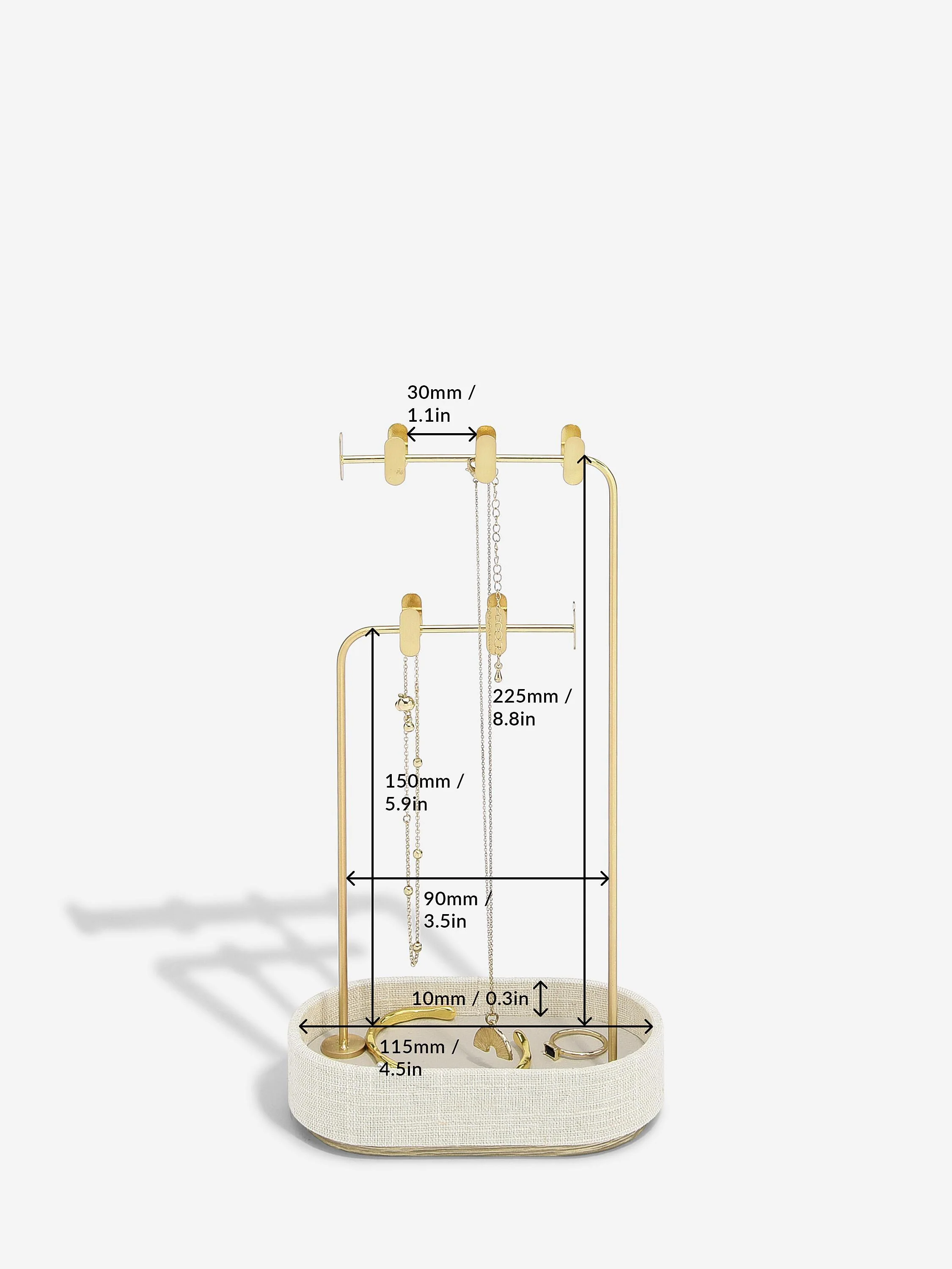 Oatmeal & Linen Multi-Hook Jewellery Stand - Image 4