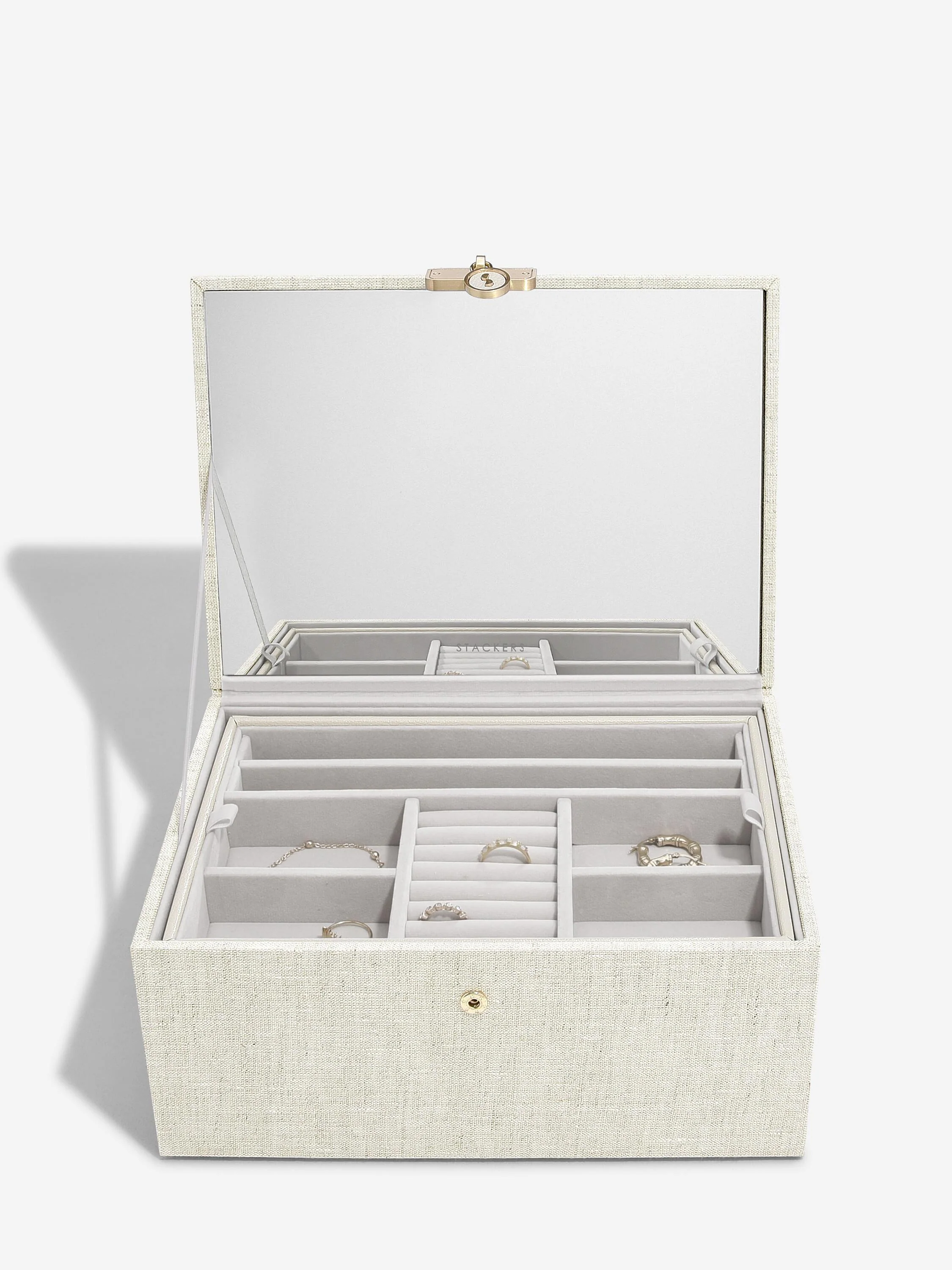 Oatmeal & Linen Luxury Classic Jewellery Box - Image 4
