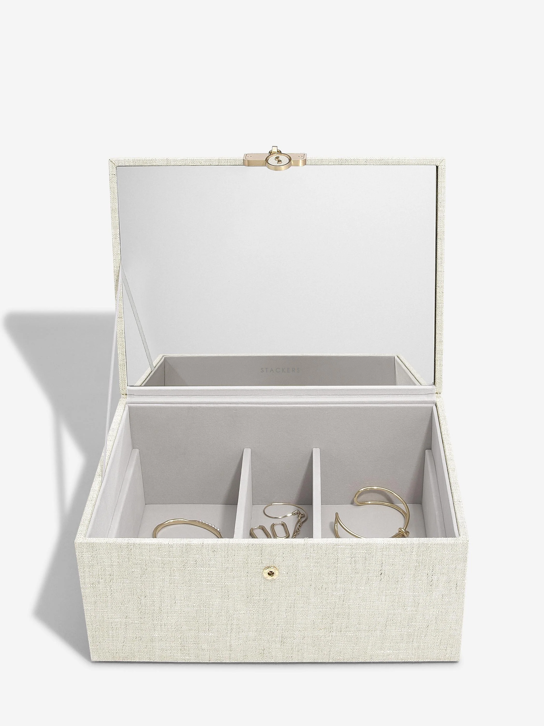 Oatmeal & Linen Luxury Classic Jewellery Box - Image 5