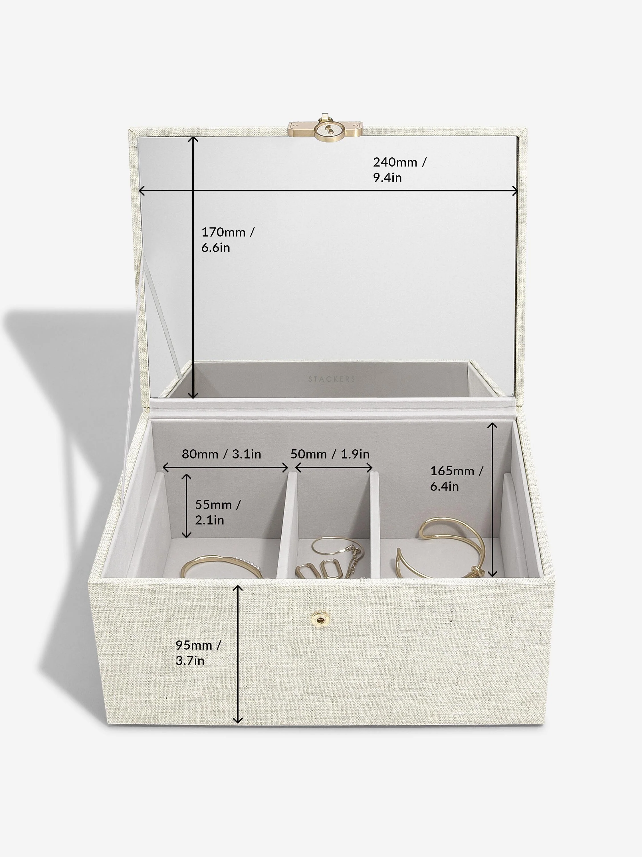 Oatmeal & Linen Luxury Classic Jewellery Box - Image 9
