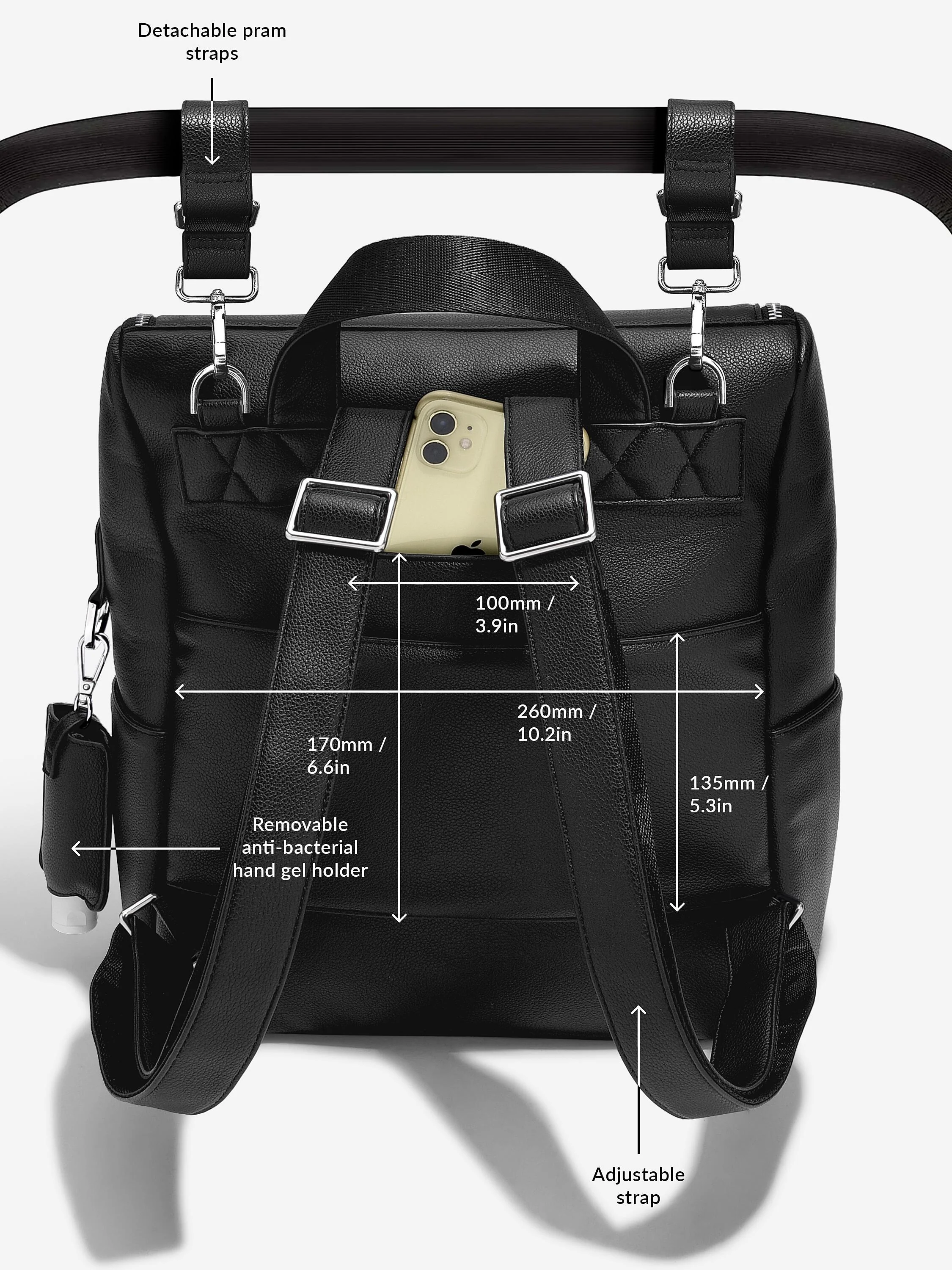Black Baby Changing Backpack - Image 13