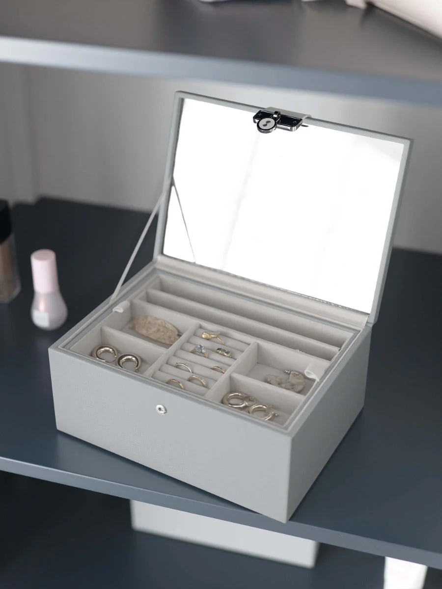 Pebble Grey Luxury Classic Jewellery Box - Image 3