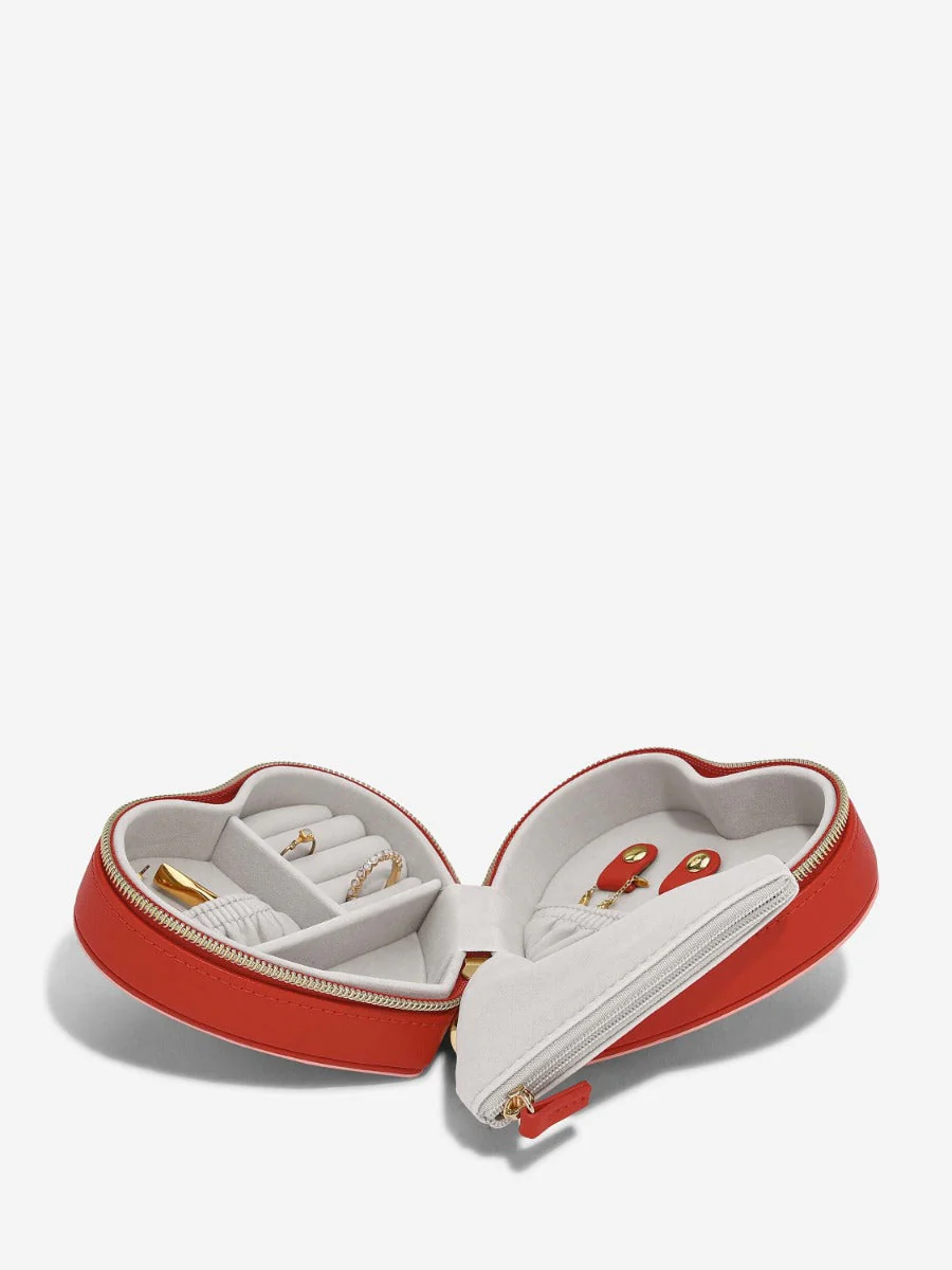 Red Heart Travel Jewellery Box - Image 3