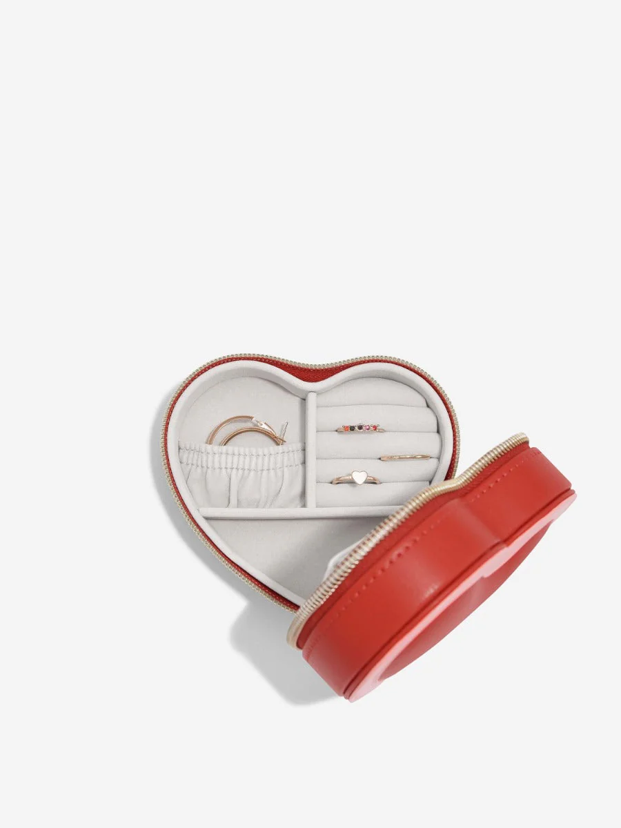 Red Heart Travel Jewellery Box - Image 4