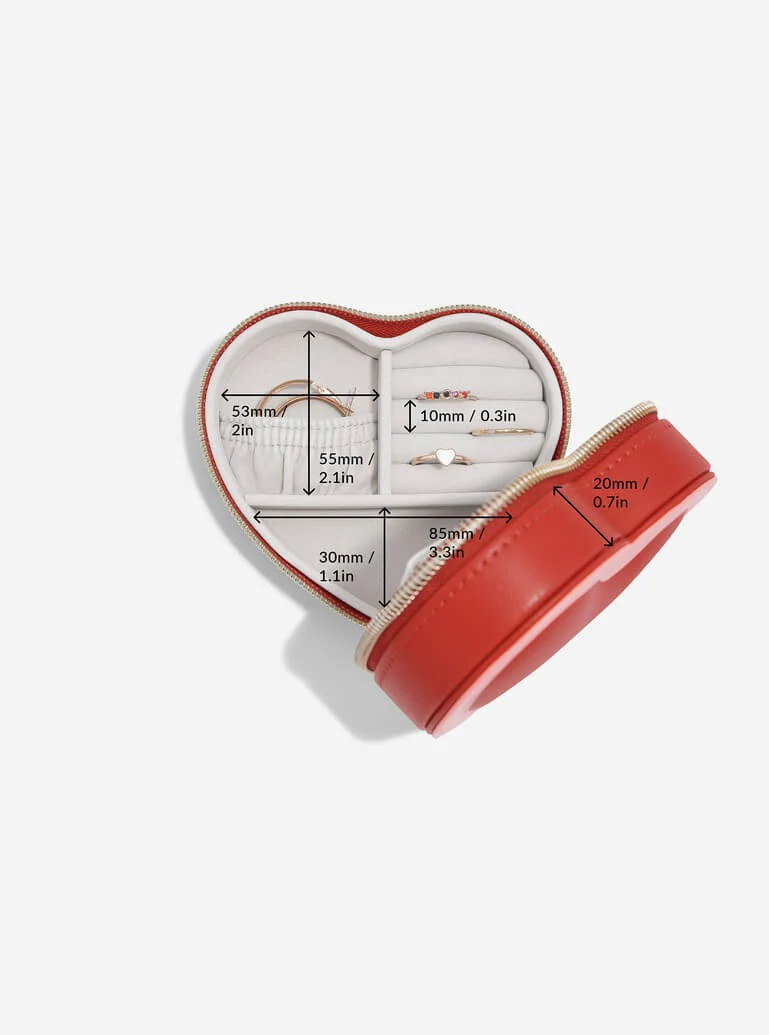 Red Heart Travel Jewellery Box - Image 6