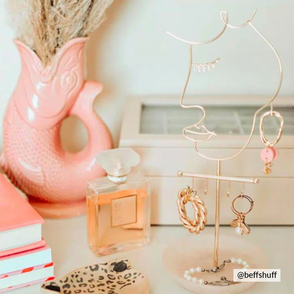 Rose Quartz 5-Hook Face Jewellery Stand - Image 3