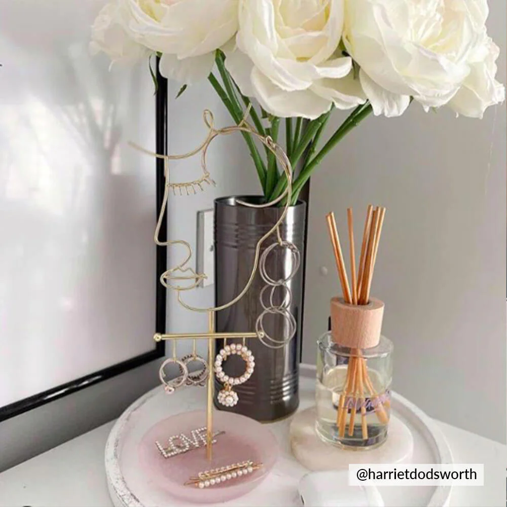 Rose Quartz 5-Hook Face Jewellery Stand - Image 4