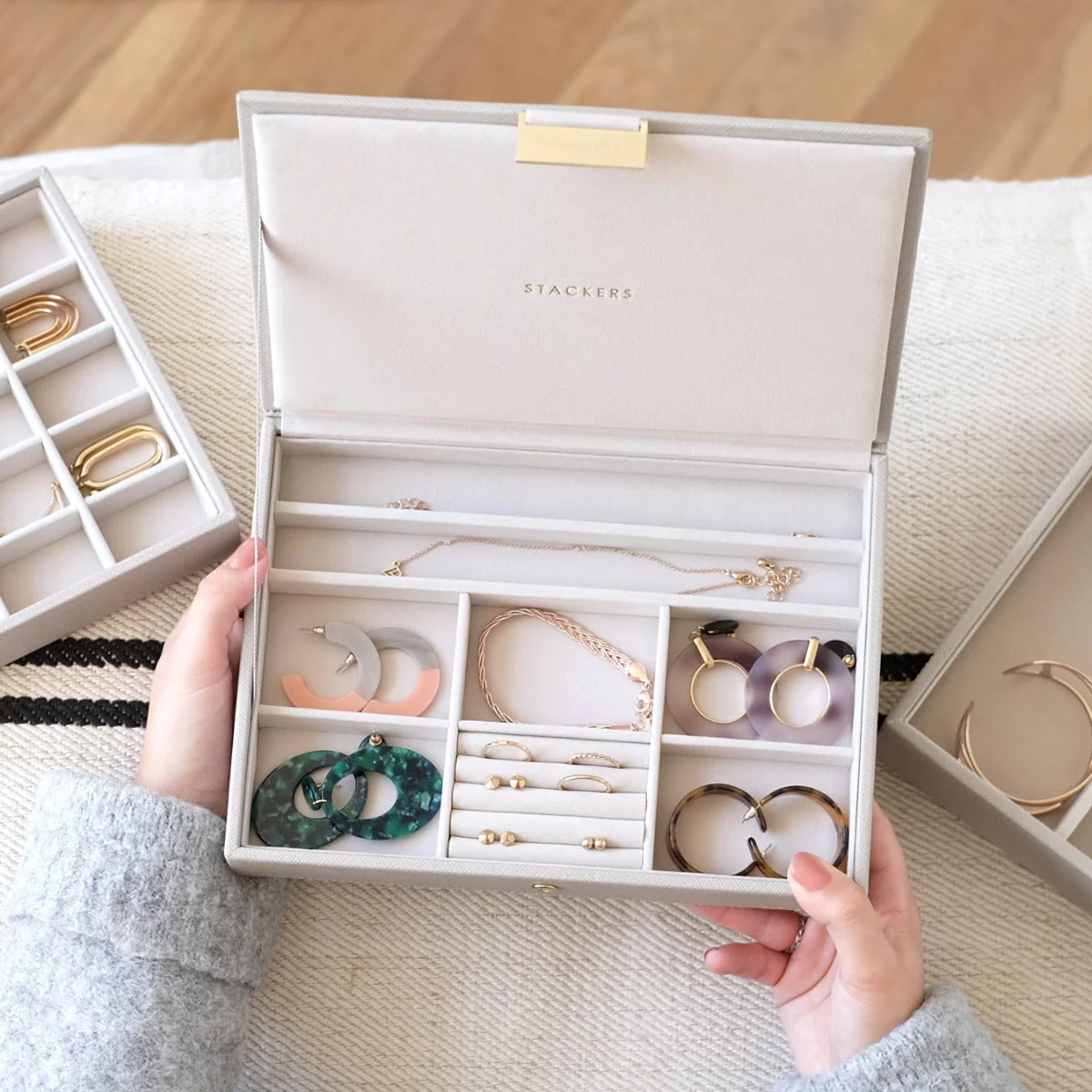 Taupe Classic Jewellery Box Lid - Image 3