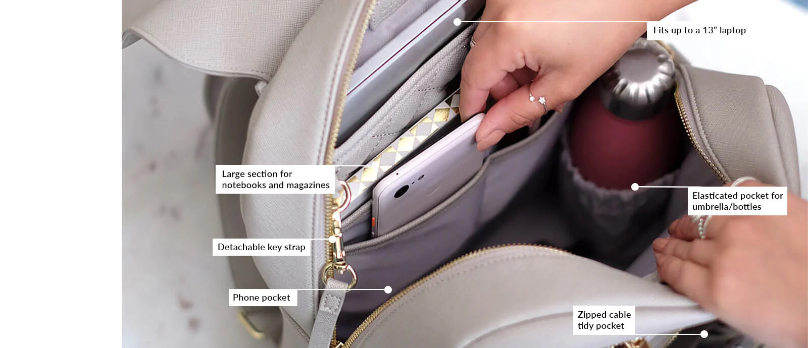 Taupe Backpack - Image 11