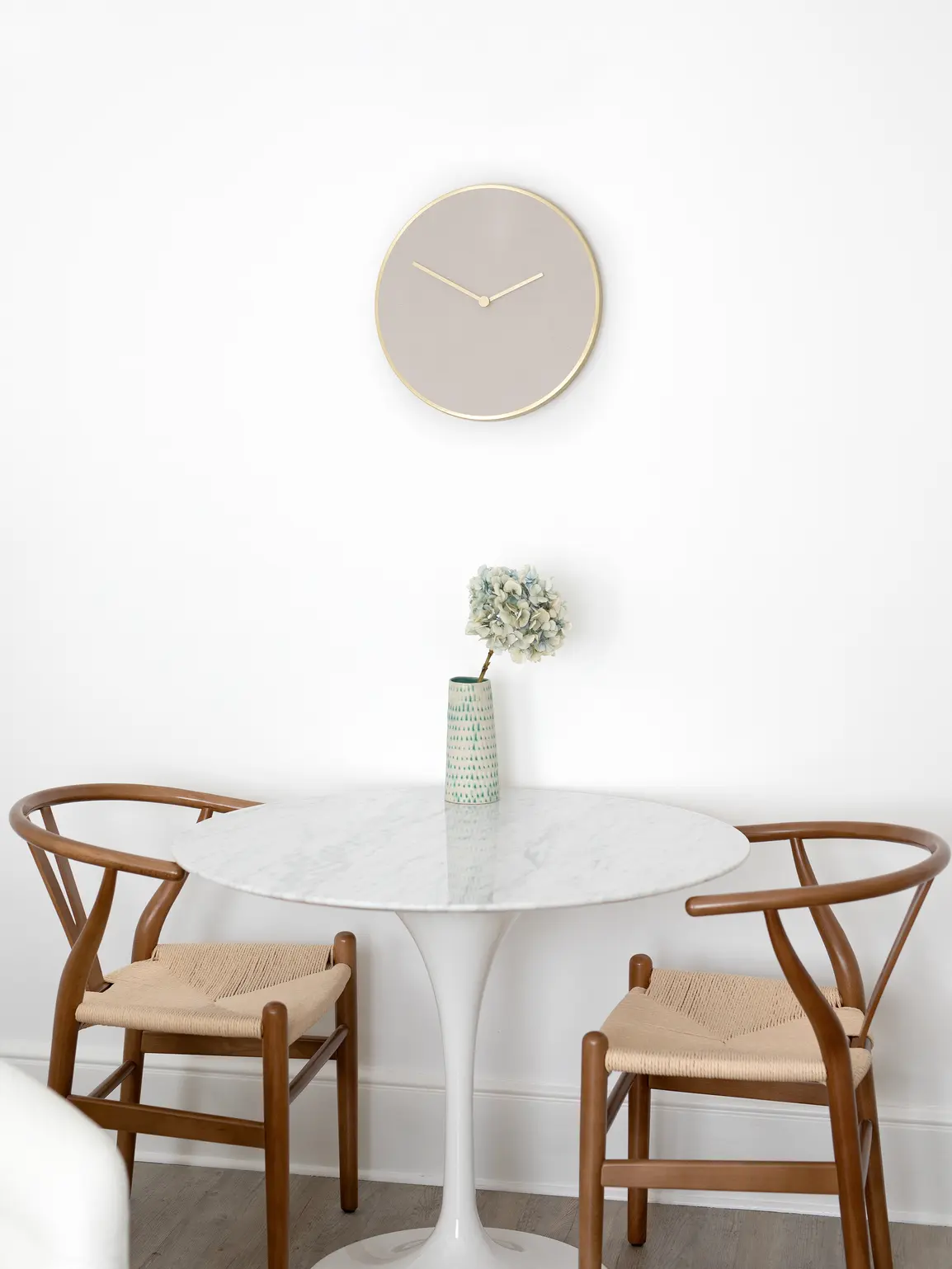 Taupe Brushed Gold PU Wall Clock - Image 3