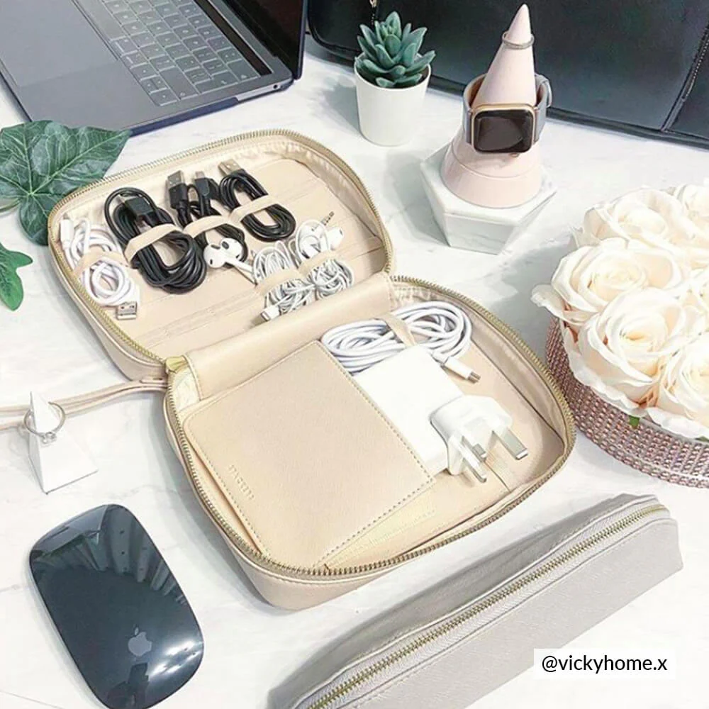 Taupe Cable Tidy Bag - Image 10