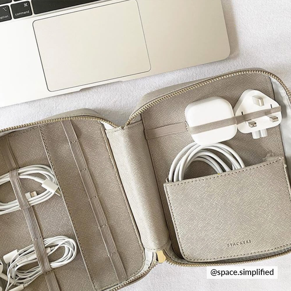 Taupe Cable Tidy Bag - Image 9