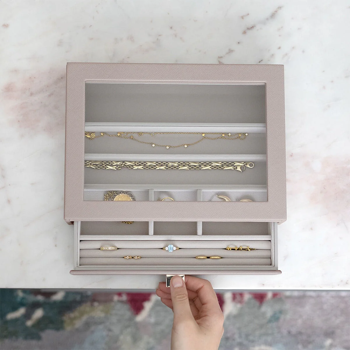 Taupe Classic Drawer All In One Glass Lid - Image 3