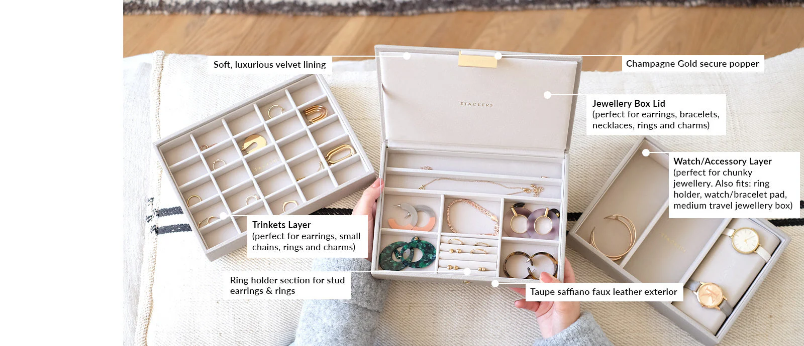 Taupe Classic Jewellery Box - Image 16