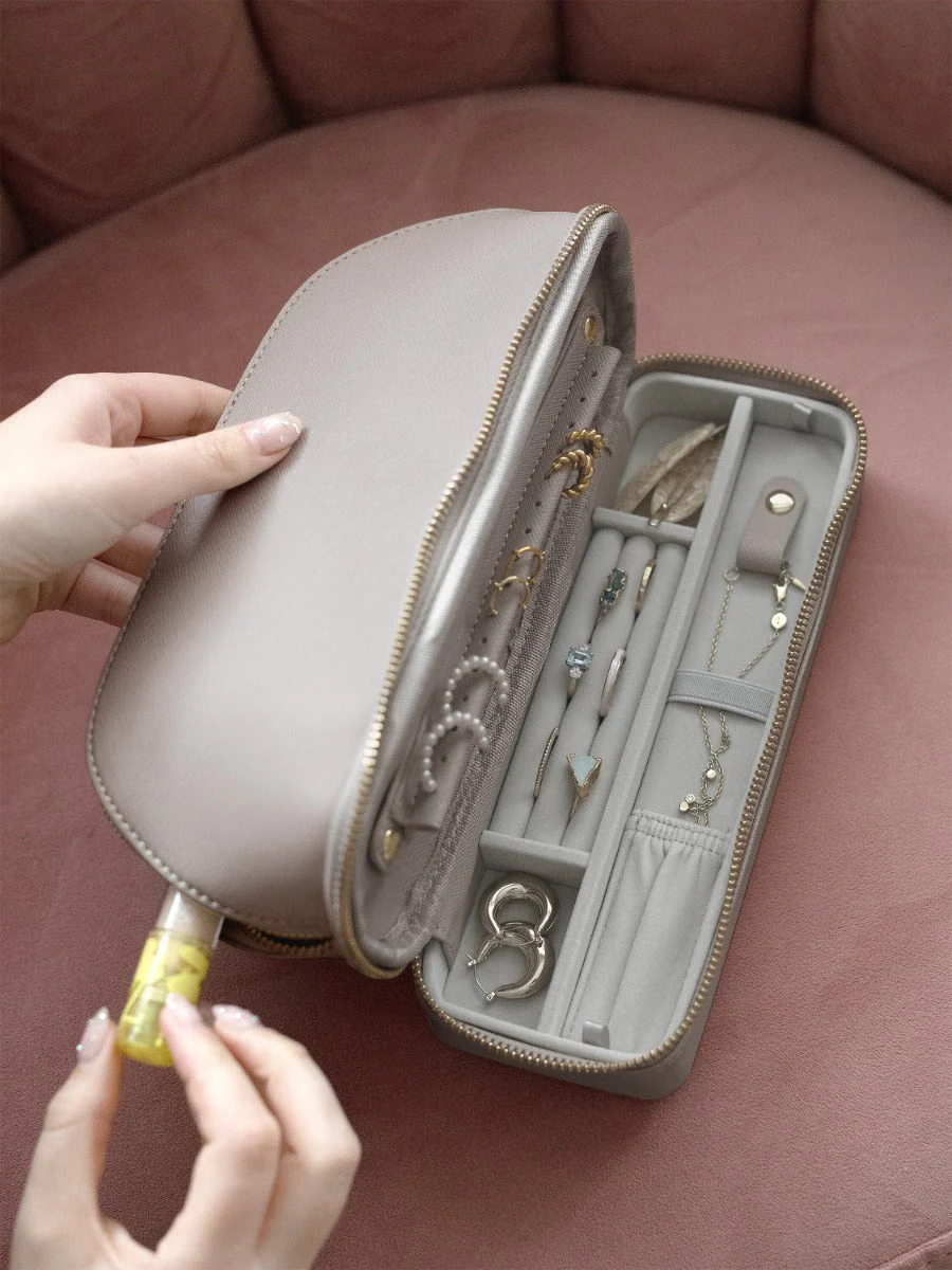 Taupe Cosmetic and Jewellery Bag - Image 2