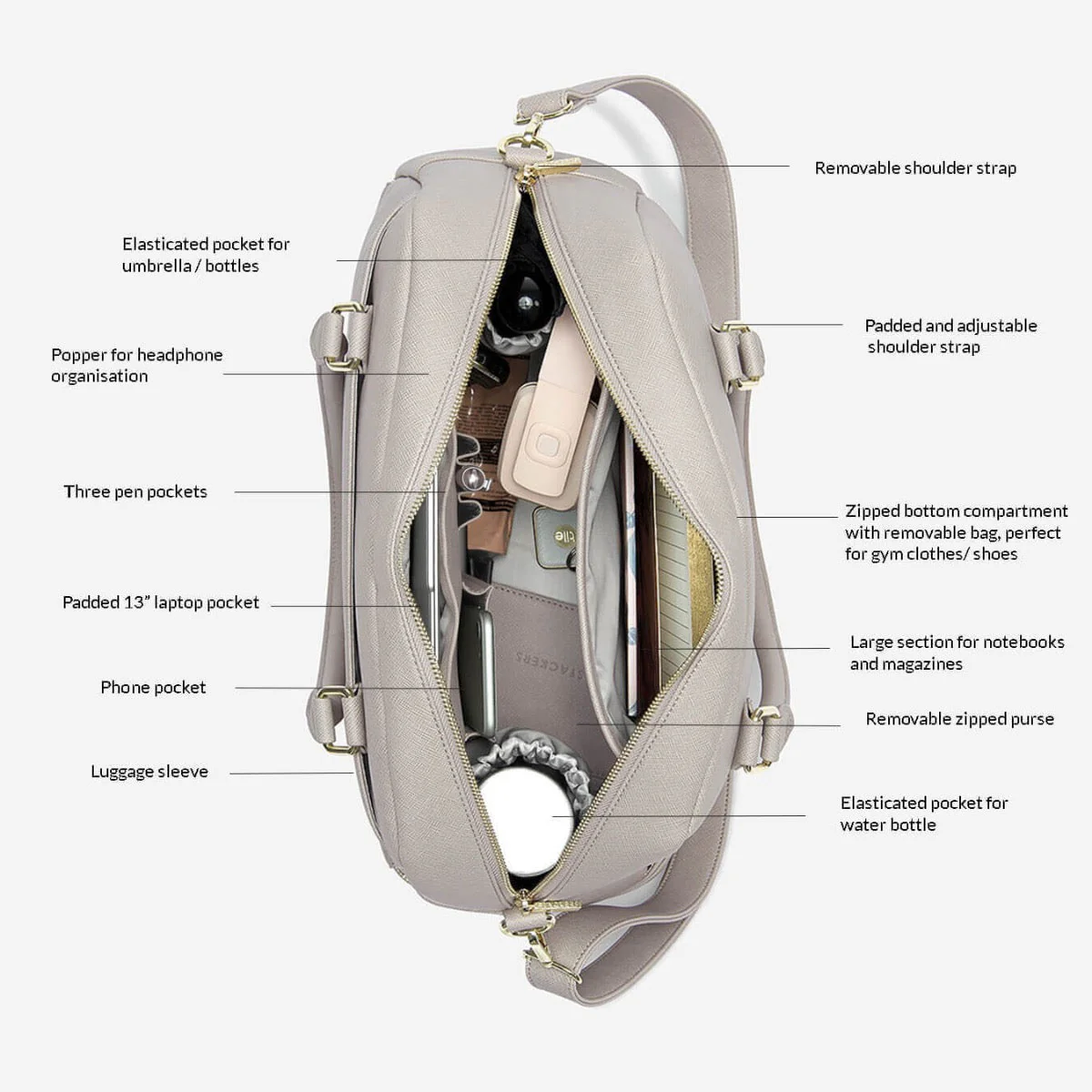 Taupe Handbag - Image 4