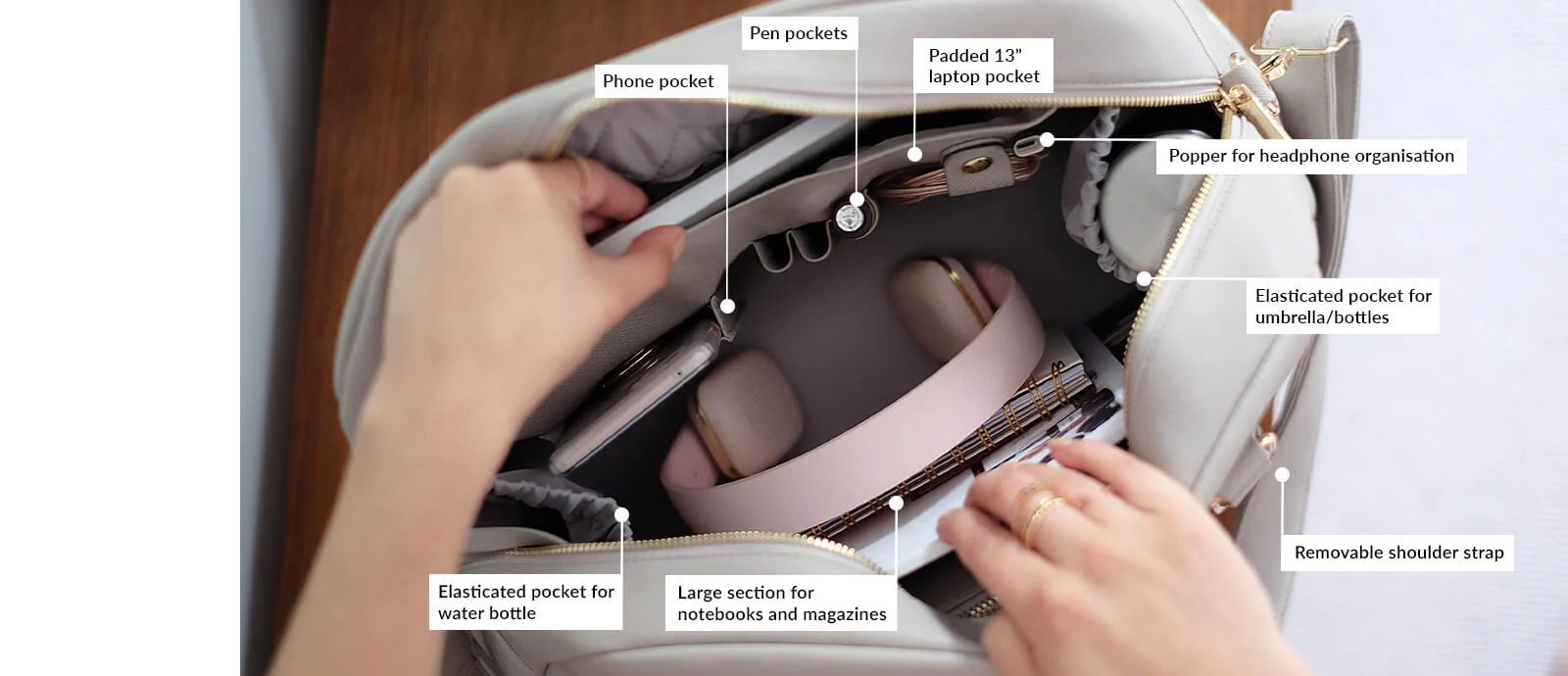 Taupe Handbag - Image 6