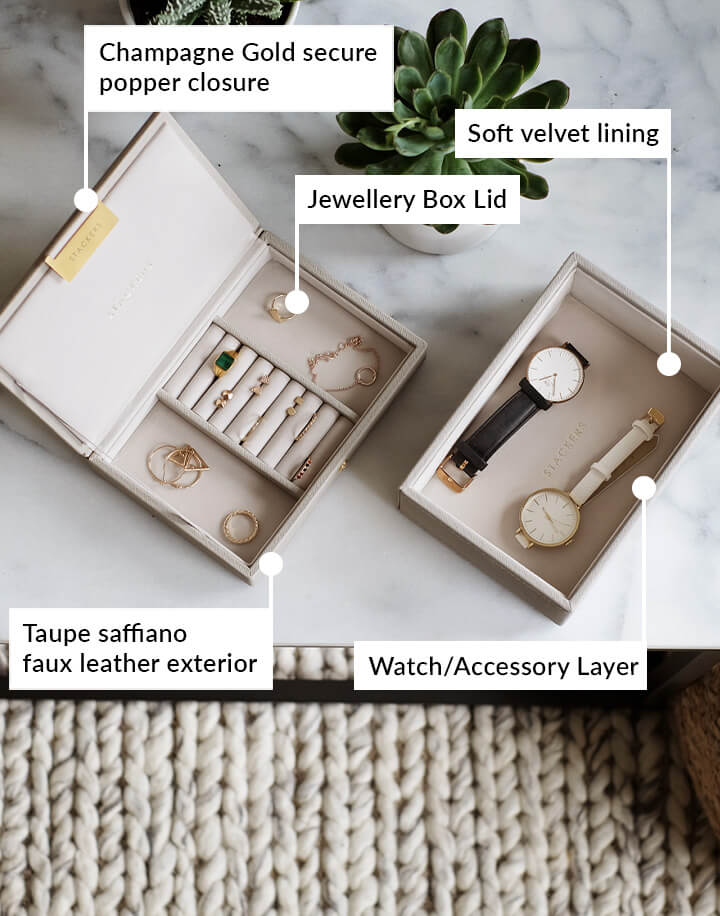 Taupe Mini Jewellery Box - Image 12