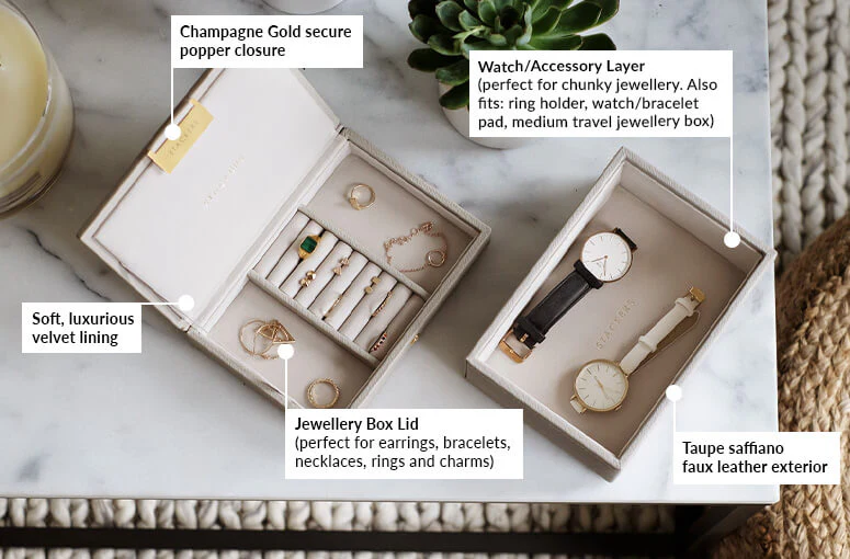 Taupe Mini Jewellery Box - Image 13
