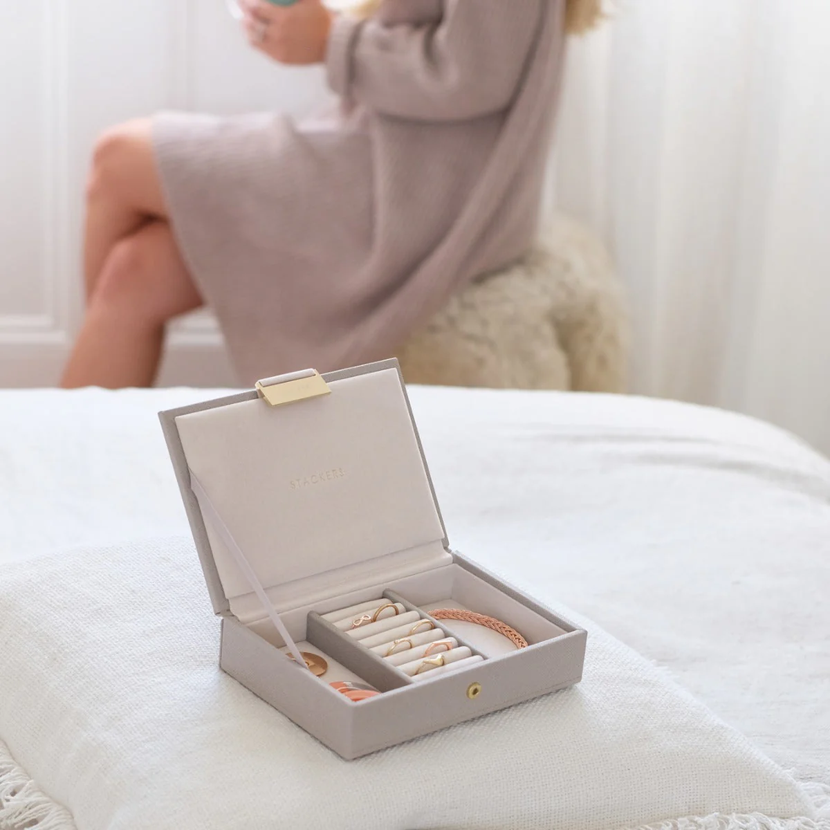 Taupe Mini Jewellery Box Lid - Image 6
