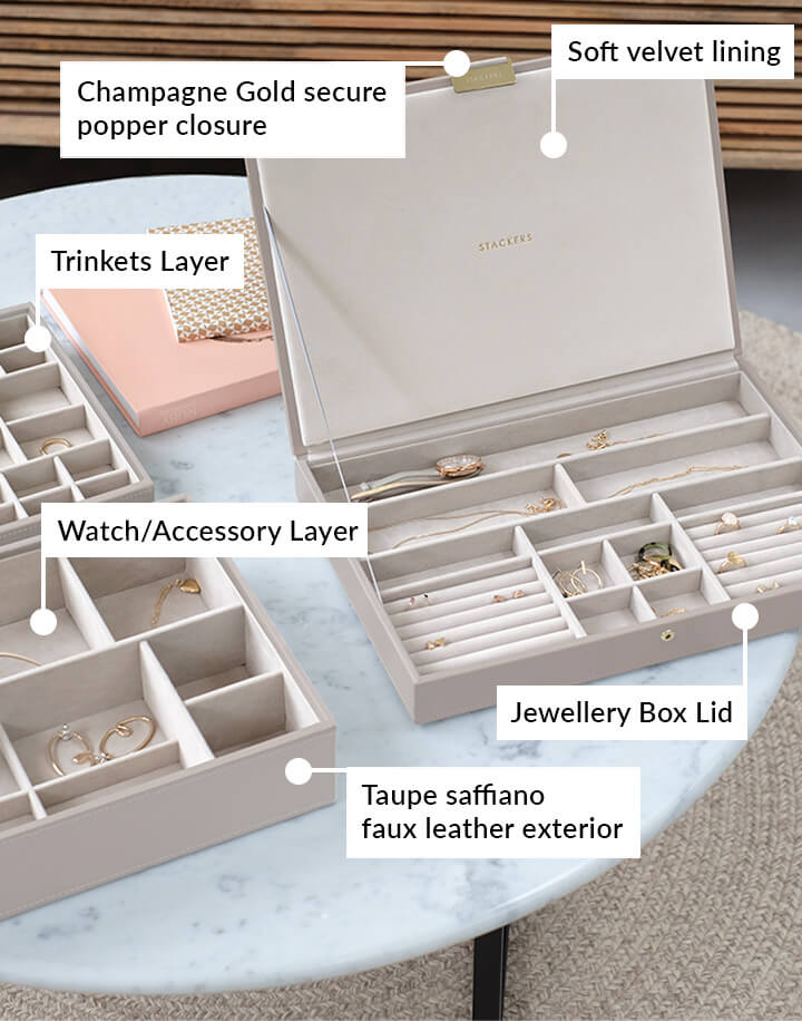 Taupe Supersize Jewellery Box - Image 12