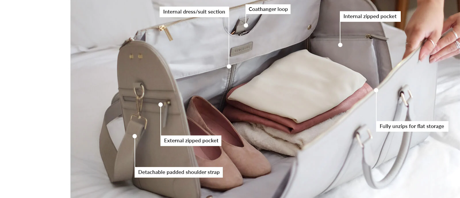 Taupe Zipped Garment Bag - Image 5