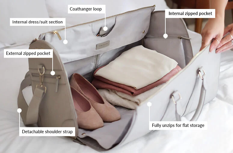 Taupe Zipped Garment Bag - Image 7
