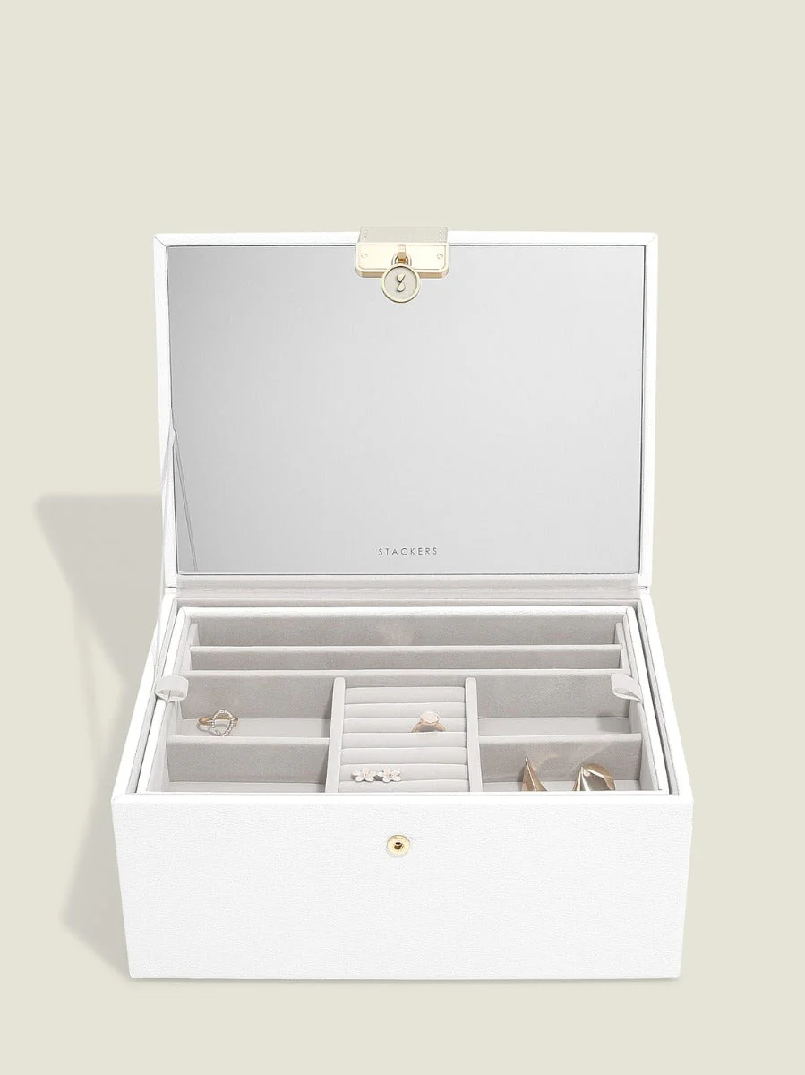 White Luxury Classic Jewellery Box - Image 4