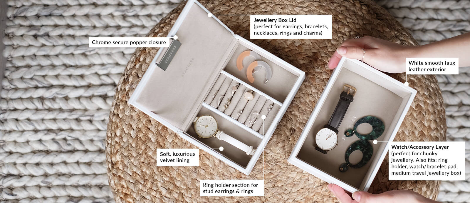 White Mini Jewellery Box - Image 9